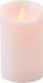 Anna's Collection Bougie LED / bougie tronc - rose - H12,5 x D7,5 cm - cire - flamme mouvante