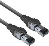 ACT Zwarte 1,5 meter S/FTP CAT6A IDC 4PPoE / PoE++ 100W LSZH patchkabel snagless met RJ45 connectoren FB4951