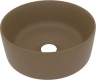 vidaXL Wastafel rond 40x15 cm keramiek matcrème
