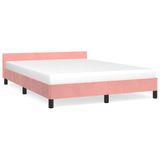 VidaXL Cadre de lit avec tête de lit sans matelas 140x190 cm velours rose