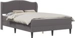vidaXL Bedframe met hoofdeinde Grijs 120 x 190 cm Kunstleer