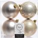 Decoris Kerstballen - 8x st - licht parel/champagne - 10 cm - kunststof
