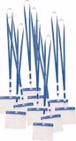 Merkloos Badgehouders - 10x - blauw - Kunststof