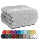 NatureMark - Sauna Handdoek, Premium Kwaliteit, 80 x 200 cm, 100% Katoen, Zilver Grijs