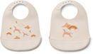 Liewood Tilda slabbetjes met print (2 stuks) - Droom / Ecru