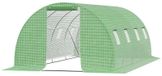 Kas - Tunnelkas met folietunnel - 6x3x2 meter - 8 ramen met vliegenhor - Duurzame plastic folie - Stalen frame - Olijfgroen
