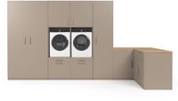 Wasophoogte® Wasmachine Kast Nairobi - Wasmachine verhoger - Wasmachine ombouw - 700(D)*4430(B)*2350(H) mm - Taupe