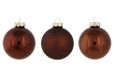 Cosy Home Set van 12 kerstballen van glas, glanzend mat opaalbruin, diameter 8 cm