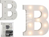 b-home-interieur.be Verlichte houten letter B - 16 CM - wit
