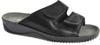 Rohde Leren Dames Slippers Slides Voorgevormd Voetbed - Zwart - 39