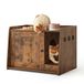 Mondeer Kattenbakbehuizing, houten poesje verborgen toilet met deur en gaten, industriële kattenhuizen voor binnen voor woonkamer, slaapkamer, hal, rustiek bruin