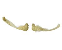 Decoris Vogel foam l4b15h5 cm lichtgoud a2 2st kerst