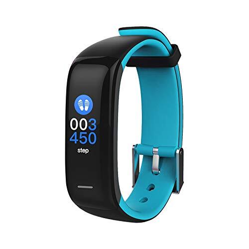 novasmart - runR II fitness tracker, activiteitentracker, smartband met kleurenscherm, hartslag- en bloeddrukmetingen, slaapmeter, calorieënteller, stappenteller - zwart/blauw