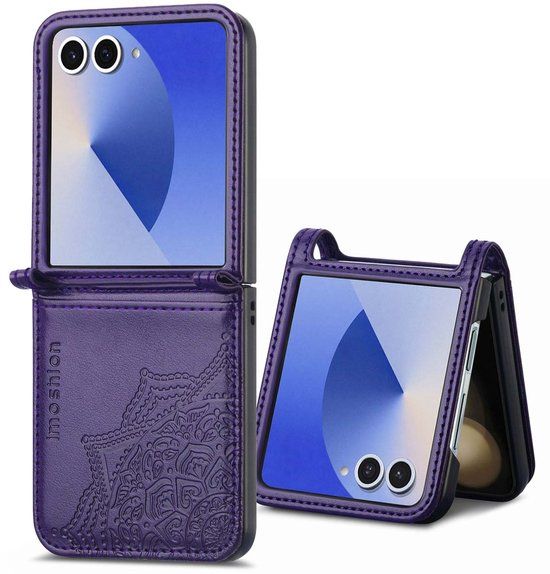 imoshion Hoesje - Geschikt voor Samsung Galaxy Z Flip 7 - Mandala Bookcase flip versie - Paars