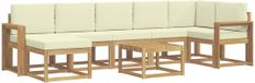vidaXL Hoek loungeset 7 zitplaatsen Wit en crème Polyester