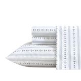 Nautica - Lakens, katoenen percal beddengoedset met bijpassende kussenslopen, knapperig en cool, diepe zak (ankerlijnen blauw, kingsize)