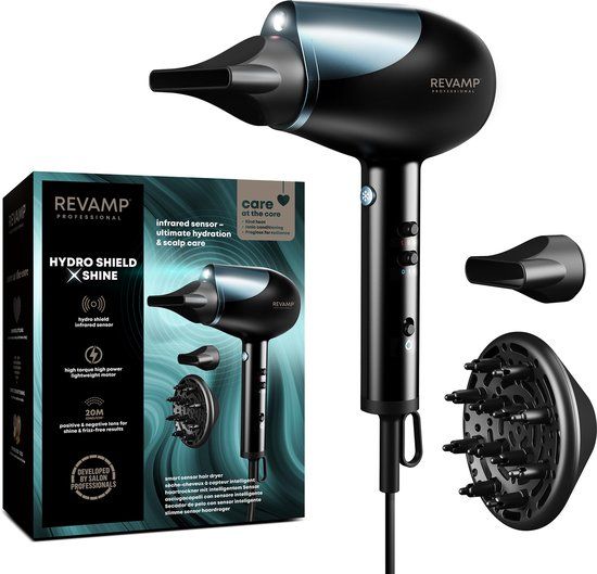 Revamp Progloss DR6000 Hair Dryer with Diffuser - 1800W - Black
