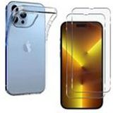 Phonillico® Hoesje voor iPhone 14 PRO MAX en 2 Tempered Glass Screen Protection Film