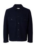 SELECTED MEN Slhnealy Ls Knit Workwear Cardigan Overshirts Heren - Donkerblauw - Maat M