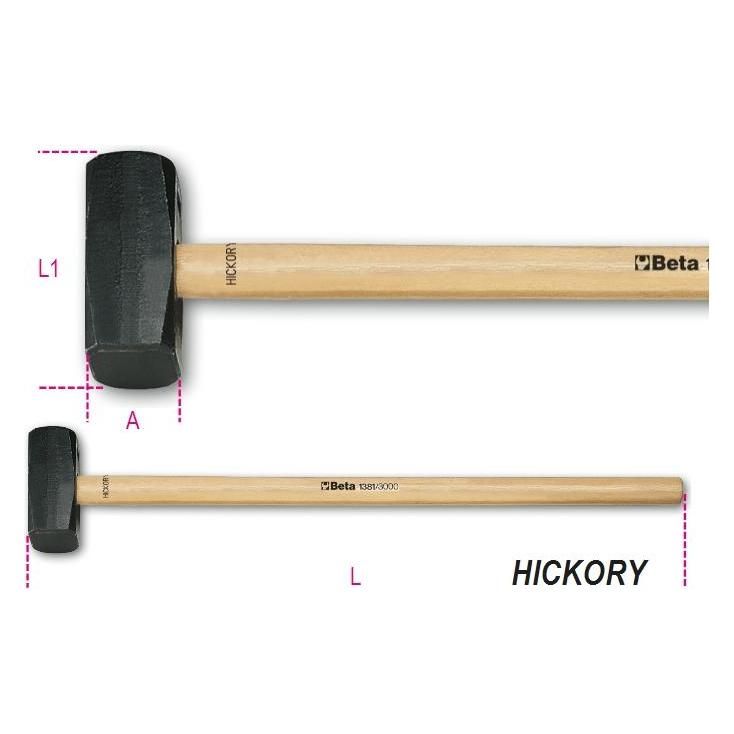 BETA, Hamer, 013810080 1381 8000 Hickorystiel zum Zerkleinern (800 g)