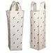 Bonamaison Sac à vin en toile de coton imprimé numériquement, sac pour bouteille, housse pour bouteille de vin, porte-bouteille de vin, dimensions : 16,5 x 31,5 x 7,5 cm