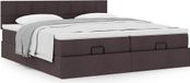 Maison Exclusive - Cadre de lit ottoman avec matelas, brun foncé, 200x200 cm, textile