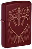 Zippo Luck/Fortune Stormaansteker met laser grave merlot, navulbaar, herbruikbaar, winddicht design, geschenkdoos, Made in USA