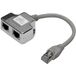Digitus DN-93904 CAT 5e-patchkabeladapter, 2x CAT 5e, PC-PC-afgeschermd, 2x RJ45 vrouwelijk naar 1x RJ45 mannelijk, grijs/zilver