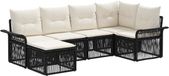 vidaXL Tuinbank Set 6-persoons Zwart Polyrattan