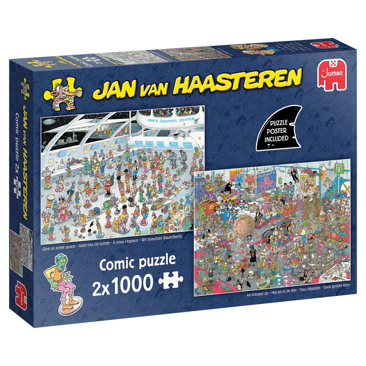 Jumbo Jan van Haasteren - Geef ons de ruimte & Net als in de film - 2x1000 stukjes puzzel - Legpuzzel volwassenen