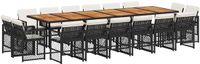 vidaXL 17-delige Tuinset met Kussens, Poly Rattan, Zwart