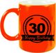 Bellatio Decorations Shoppartners Bv Happy Birthday 30 years cadeau mok / beker met wimpel - 330 ml - neon oranje - verjaardagscadeau