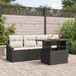 vidaXL Tuinbank - Set - 5 - st - Zwart - Poly - rattan