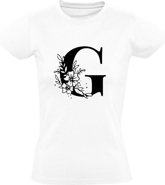Letter G Women's T-shirt | White | 2XL | Alphabet