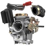 Kefflum 18mm Carburateur, 50cc E-choke Vervangende Carburateur CPI, 2 takt, Hussar, Minarelli, Popcorn, Oliver, Generic, Keeway (JOG 50 JOG 90)