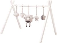 roba Babygym Style Grijs + Aanhanger - Speelboog van Wit Gelakt Hout