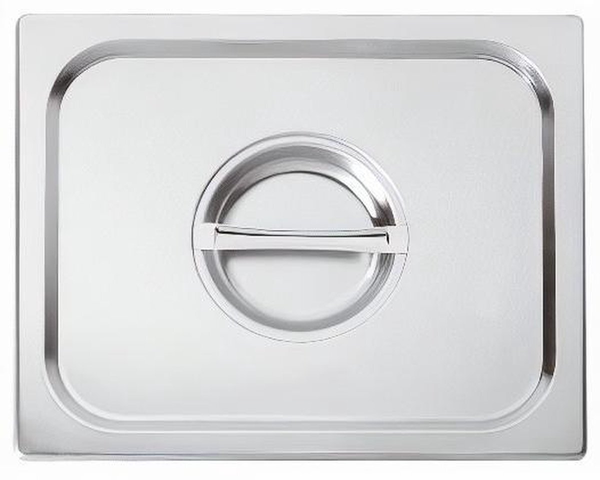 Paderno gastronorm deksel met handvat 32,5 x 18 cm RVS zilver