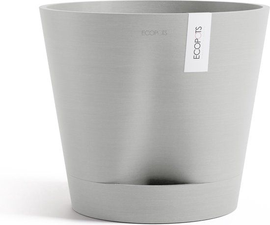 Ecopots Venice 2 40 - White Grey - Ø40,2 x H35,7 cm - Plantenpot - Rond
