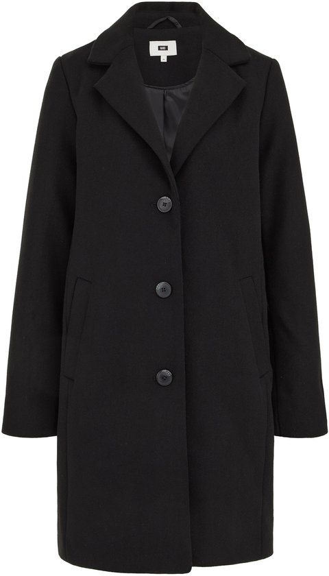 WE Fashion Dames Manteljas Zwart - Maat S (36) - Herfst/Winter 2025