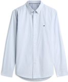Tommy Hilfiger Heren Lange Mouwen Shirt Katoen Blauw/Wit S