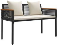 vidaXL Tuinbank 2-zits 117 x 54 x 74.5 cm polyratan zwart en crèmewit