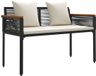 vidaXL Tuinbank 2-zits 117 x 54 x 74.5 cm polyratan zwart en crèmewit