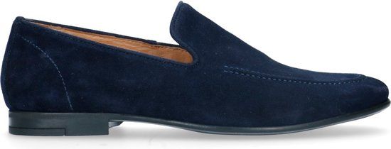 Manfield Heren Blauwe Suède Loafers Maat 43