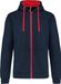 Kariban Herensweater met rits en capuchon in contrasterende kleur K466 - NAVY / RED - XS