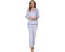 Pastunette Blue Fog Pyjama Dames Lange Mouw Flanel Fleece Gestreept Blauw Wit Maat 46