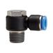 Riegler L-steekschroefverbinding »Blaue serie«, draaibaar, R 3/8 a., voor buitenslang Ø 10 mm, werkdruk max. 15 bar, kunststof/MS vern.