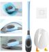 Ibenzoa® Brosse de toilette innovante en silicone bleue avec tête flexible pour un nettoyage hygiénique