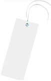 KlikA Label 60x140mm wit met oog en draad