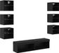 vidaXL TV-kastjes, 8 stuks, zwart, eikenlook, met glas