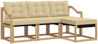 vidaXL Buiten bankenset 4 st Wit en Beige